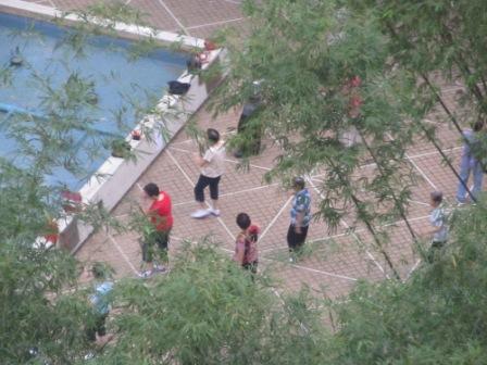 We could see the garden of the private housing estate from our room.  People were doing Tai Chi in the morning.
