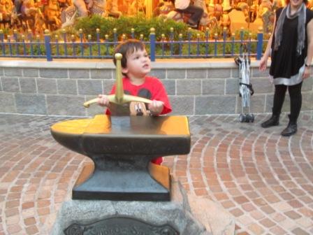 Look at that determination and enthusiasm on the face to pull that sword out of the stone