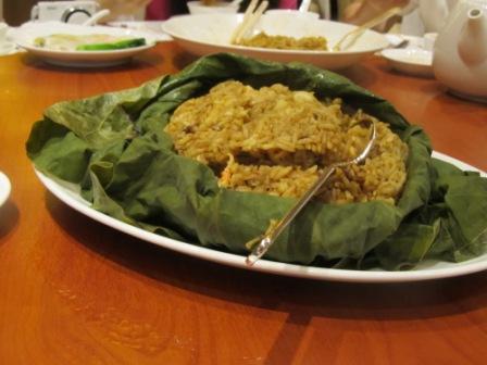 Fried-rice wrapped in lotus leaf
