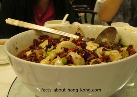 Fresh fish served with hot chili - Hong Kong seafood restaurants