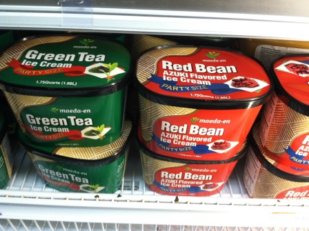 Green Tea and Red Bean (a.k.a. Azuki Bean) flavored ice-cream