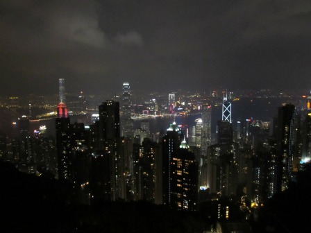The Hong Kong Skyline from the Lion Gazebo Lookout.