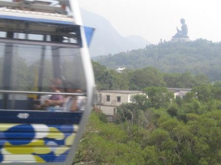 As you get closer to Hong Kong Ngong Ping 360 village, the Giant Buddha is getting bigger and closer in front of you