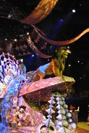 Part of the stage setup in the Festival of Lion King