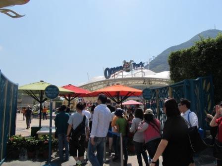 Lining up to get into the Ocean Park Hong Kong