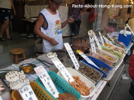Dried seafood is very common in Hong Kong.