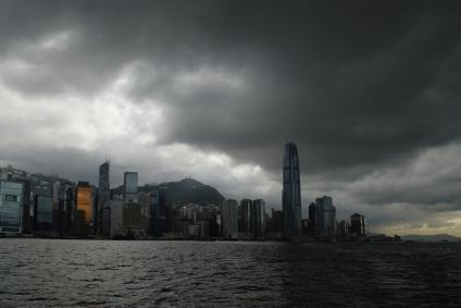 Hong Kong Skyline before a typhoon