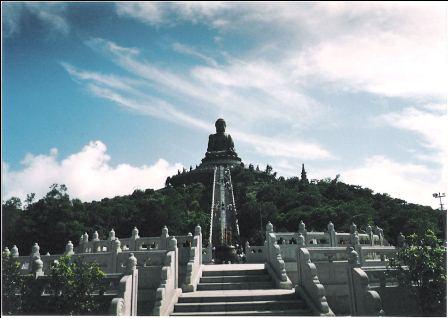 See the long staircase at the Hong Kong Giant Buddha