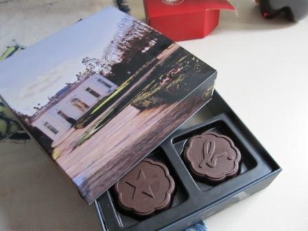 Agnes B Moon Cakes.  Instead of the soft-pastry cover, it is chocolate covered.