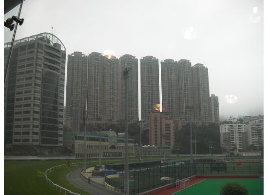 View of the Horse Racing Court from the upper deck of the tram