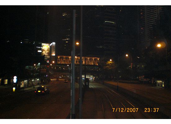 Hong Kong tram station in front of Pacific Place, Admiralty,