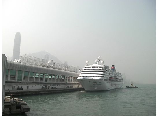 Cruise always anchored by the Hong Kong Star Ferry Tsim Sha Tsui pier