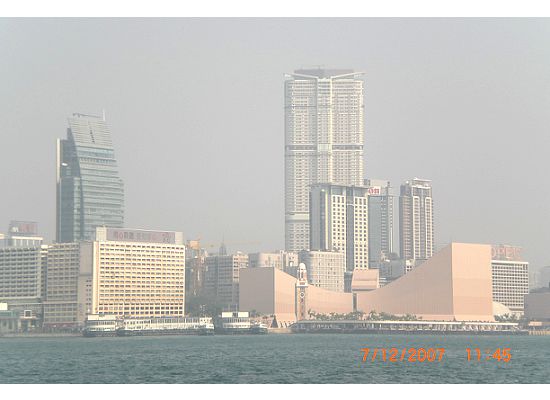 Skyline of Tsim Sha Tsui, Kowloon Peninsula viewing from Hong Kong Star Ferry