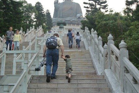 Have you ever said, "I don't have as much energy as my kids."?  Well, here you go...  Let them get their energy out in the Hong Kong Giant Buddha