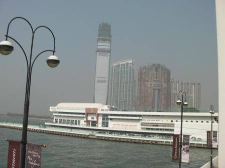 This picture was taken in 2009 when the ICC Tower was still under construction.  Can you see the bamboo scaffolding up there?